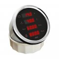Kus 85mm Digital 4 In 1 Multi-function 8000rpm Tachometer Water Temp Oil Pressure 0-1mpa Voltmeter Red Yellow Backlight 9-32v