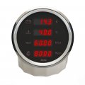 Kus 85mm Digital 4 In 1 Multi-function 8000rpm Tachometer Water Temp Oil Pressure 0-1mpa Voltmeter Red Yellow Backlight 9-32v