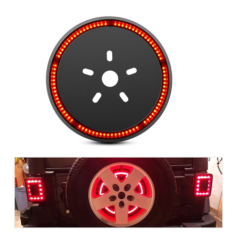 Tl-12 Spare Tire Brake Light Wheel 3rd For Jeep Wrangler 2007 2018 Jk Jku Yj Tj Red Led Waterproof Rear Assembly