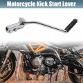 Uxcell 15mm Shaft Dia Motorcycle Engine Kick Start Lever Pedal Crank Replacement Universal Metal Rubber Silver Tone Black
