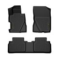 Pit66 Tpe Floor Mats Liners 3pcs For Honda Civic Sedan 4-door 2006 2007 2008 2009 2010 2011 All Weather Protection Black