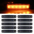 10 Pack 12v Smoked Amber Led Trailer Marker Lights 3 8 In Side Clearance Light Bar Waterproof For Truck Van Pickup Atv Utv Rv 