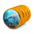 Coral Reef Dolphin And Sea Turtle Valve Stem Caps For Tire Rim Wheel Aluminum Yellow