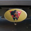 Wonder Woman 80th Red Logo Pose Oval Tow Trailer Hitch Cover Plug Insert