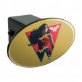 Wonder Woman 80th Red Logo Pose Oval Tow Trailer Hitch Cover Plug Insert