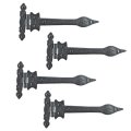Renovators Supply Manufacturing Strap Hinge 9 Black Wrought Iron Spear Tip Flush Mount Heavy Duty Gate And Door Hinges With 