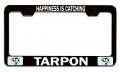 Happiness Is Catching Tarpon Fishing Black Metal License Plate Frame Tag Holder J48 