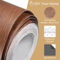 Uxcell Wood Grain Tape 1 97 X16 41 Ft Wall Paper Border Sticker Self-adhesive Repair Patch For Corner Table Door Sofa Furniture