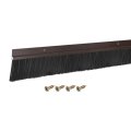 Door Brush Bottom Sweep H-shape Aluminum Alloy Base With 2-inch Pp For Home Industrial 35-inch L Brown 
