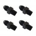 4pcs Aluminum Black -4 An To 1 8 Npt Adapter Straight Pipe Thread Flare Fittingan -4 An4 4an 