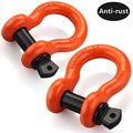Shackles 3 4 2 Pack Reteck D Ring Shackle Rugged Unbreakable Maximum Breaking Strength 28 5 Ton 57000 Lbs With 7 8 Pin Bow 