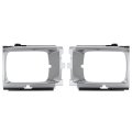 Hecasa Pair Headlight Door Bezels Set For 1984-1986 Toyota Pickup 4runner Sr5 Turbo Headlamp Cover Trim Driver Passenger Side 