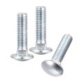 3 8-16x1-1 2 Carriage Bolt 6pcs Round Head Square Neck Screws Carbon Steel Zinc Plated Fully Threaded Silver 
