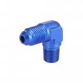 X Autohaux An4 90 Degree Male To 1 8 Npt Flare Bulkhead Fitting Adaptor Connector For Car Blue 6061 Aluminum Alloy