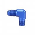 X Autohaux An4 90 Degree Male To 1 8 Npt Flare Bulkhead Fitting Adaptor Connector For Car Blue 6061 Aluminum Alloy