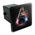 Electric Guitars American Usa Flag Rock And Roll Red White Blue Tow Trailer Hitch Cover Plug Insert