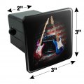 Electric Guitars American Usa Flag Rock And Roll Red White Blue Tow Trailer Hitch Cover Plug Insert