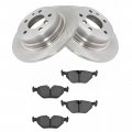 Brake Pads And Rotors Set Rear With Semi-metallic All-weather Mechanics Choice For 1993 Bmw 525it