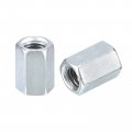10pcs M8x12x16mm Coupling Nuts Galvanized Carbon Steel Hex Threaded Rod Coupler For Furniture Electronic Industrial 