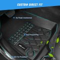Tpe Floor Mats For Honda Pilot 7 Passenger 2016 2017 2018 2019 2020 2021 2022 All Weather Custom Fit Heavy Duty Liners Black