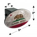 Rustic Distressed California State Flag Oval Tow Trailer Hitch Cover Plug Insert