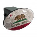 Rustic Distressed California State Flag Oval Tow Trailer Hitch Cover Plug Insert