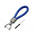 Augeny Braided Microfiber Leather Car Keychain Weave Rope Metal Fob Key Chain With 360 Degree Rotatable D-ring And Screwdriver 