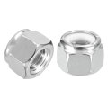 50pcs 5 8 -11 Nylon Insert Hex Lock Nut 304 Stainless Steel Self-locking Stop For Industrial Construction Fasteners Silver 