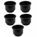 5 Pack Drop In Recessed Cup Holder Poker Boat Car Plastic Pool Table Sofa Black Large 