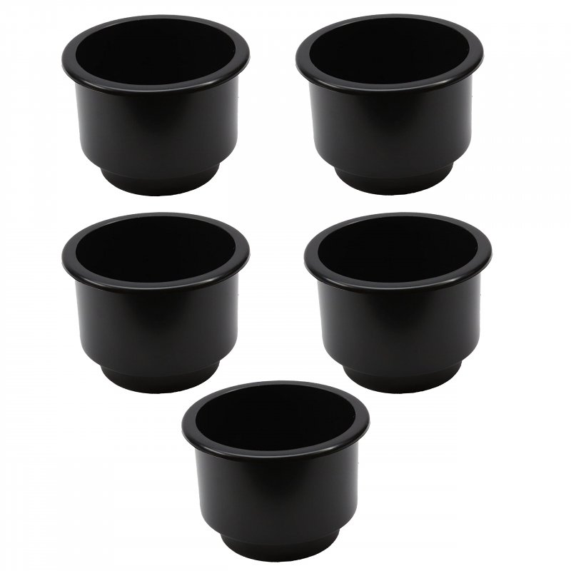 5 Pack Drop In Recessed Cup Holder Poker Boat Car Plastic Pool Table Sofa Black Large
