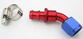 Autobahn88 Aluminum Fitting Push-on Type General Purpose Hose End 45degree -10an Blue Red