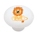 Loving Lion Cub High Gloss Ceramic Drawer Knob 