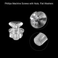 Uxcell M4 X 10mm Plastic Phillips Machine Screws With Nuts And Flat Washers Pc Head Bolts Transparent 20 Sets