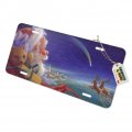 Graphics More Christmas Holiday Santa Claus Night Sleigh Ride Novelty Metal Vanity Tag License Plate
