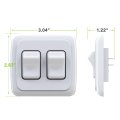 Double Spst On Off Toggle Switch With Bezel 12 Volt For Rv Trailer Camper White Ll-atsw-2w 3 04 In X 2 83 1 22