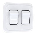 Double Spst On Off Toggle Switch With Bezel 12 Volt For Rv Trailer Camper White Ll-atsw-2w 3 04 In X 2 83 1 22