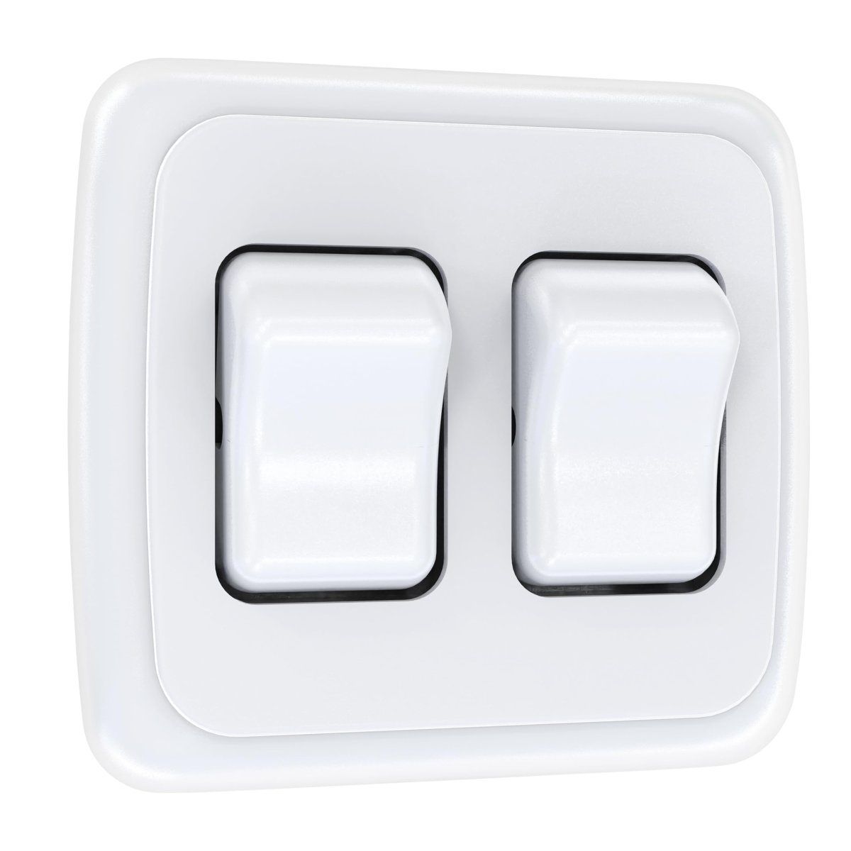 Double Spst On Off Toggle Switch With Bezel 12 Volt For Rv Trailer Camper White Ll-atsw-2w 3 04 In X 2 83 1 22