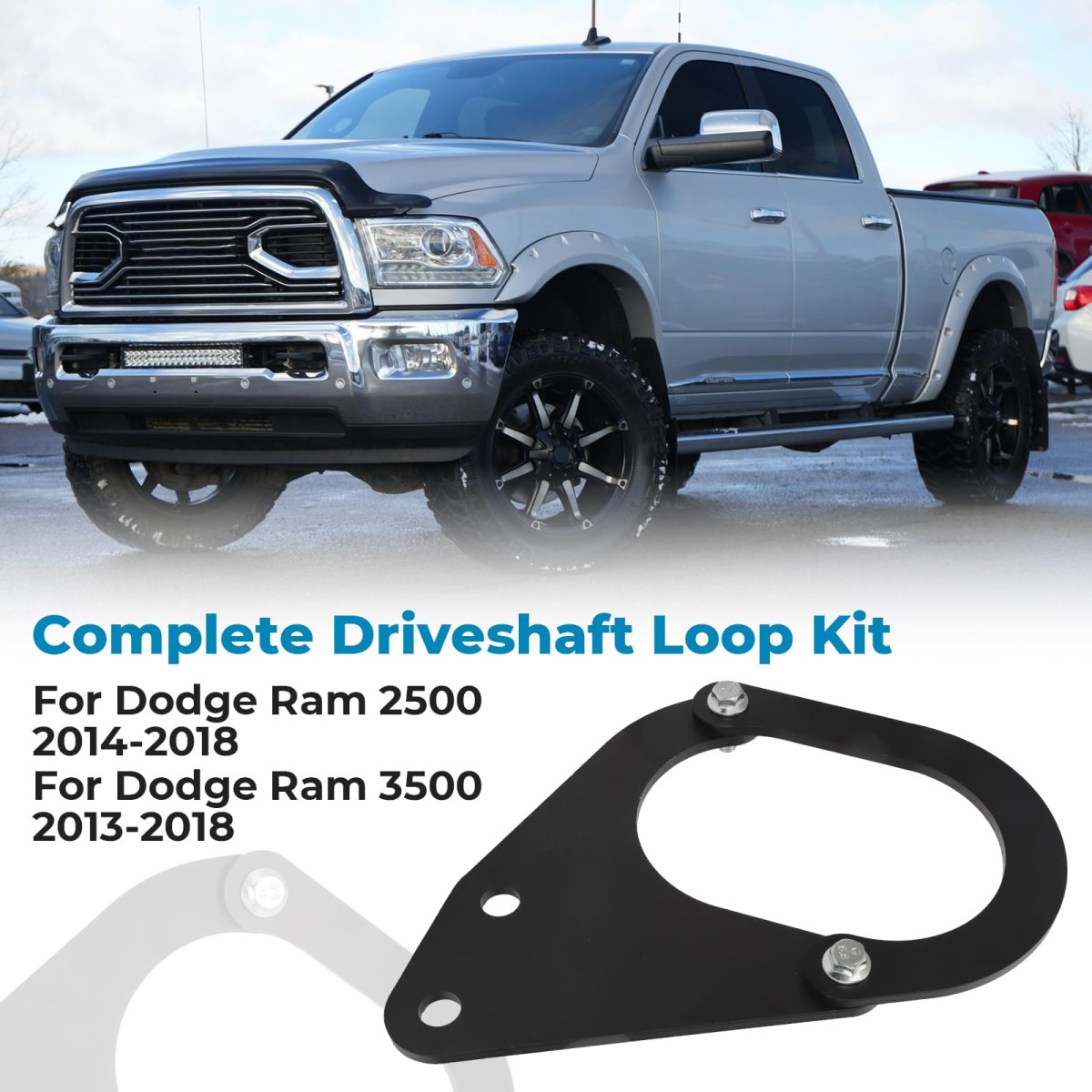 Front Driveshaft Safety Retention Loop Kit For Ram 2500 2014 To 2018 And 3500 2013 1 4 In Steel Plate Bracket Protect Cab Fuel