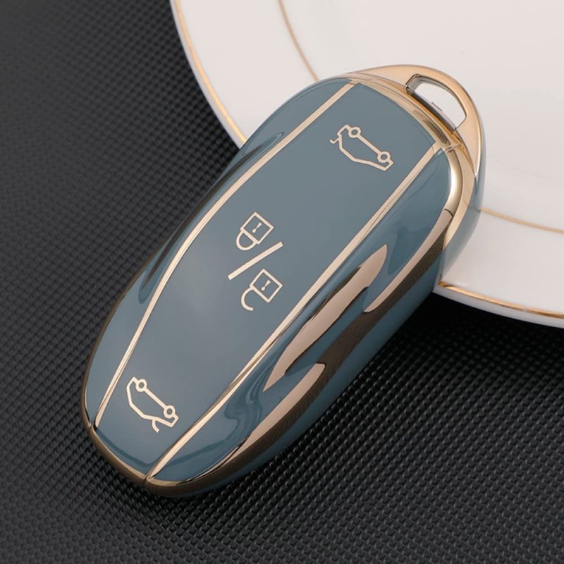 Tpu Key Fob Cover For Tesla Model S 3 Y Accessories Keychain Case Grey