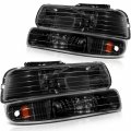 Aintier A Pair Of Automotive Headlight Assembly Fit For Chevrolet Silverado 1500 Hd 2001-2002 For Suburban 2000-2006 With Black