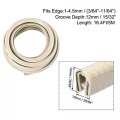 Uxcell Edge Trim Seal Extrusion Beige U Channel Protector Pvc Plastic W Iron Sheet Fits 3 64 -11 16 4ft 5m Length