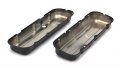 8691 Short Asphalt Black Powder Coated Valve Covers For 65 95 Bbc Chevy 396 502 Unbaffled Steel 