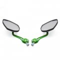 Uxcell 8mm 10mm Thread Dia Pattern Motorcycle Motorbike Rearview Mirror Green