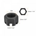 Uxcell M20x1 5mm Hexagon Slotted Nut Grade 4 8 Carbon Steel Hex Castle Nuts Black 5pcs