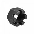 Uxcell M20x1 5mm Hexagon Slotted Nut Grade 4 8 Carbon Steel Hex Castle Nuts Black 5pcs