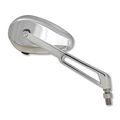 Newxtreme Chrome Universal Teardrop Mirror With Long Billet Stem 942061 Convex Glass 6 25 In Length And 10 Mm Mounting Threads 
