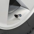 Ipick Image For Ford Bronco In Black On Silver Chrome Aluminum Tire Valve Stem Caps