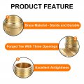 Uxcell Brass Tee Pipe Fitting 1 2 X Npt 3 Way T-connector For Gas Transport Connect Pipelines 5pcs