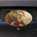 Christmas Holiday Retro Antique Santa Route Oval Tow Trailer Hitch Cover Plug Insert