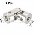 Uxcell 2pcs 3 175mm To 4mm Inner Dia Rotatable Universal Steering Shaft U Joint Coupler L23xd9